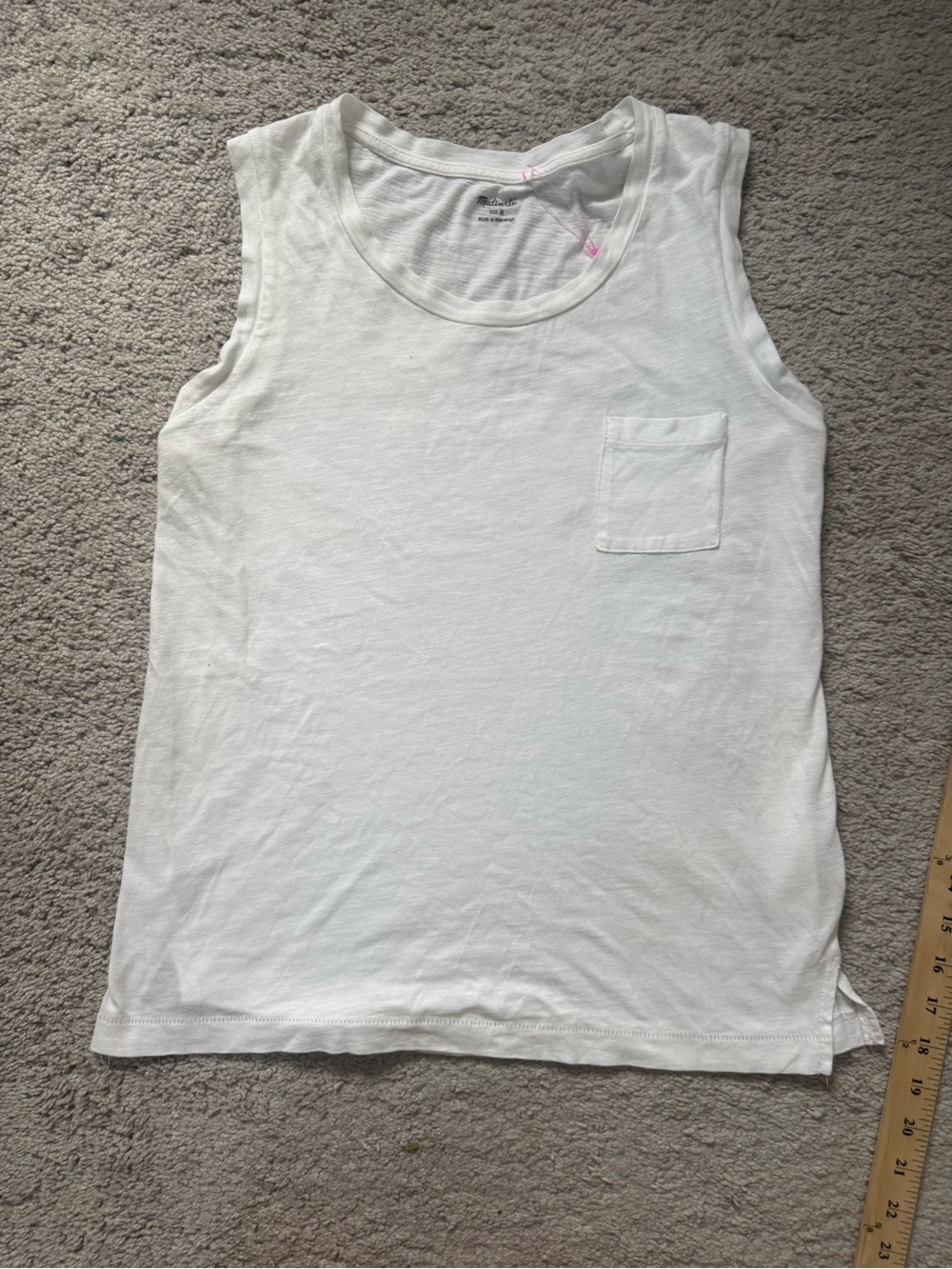 Madewell White Sleeveless Pocket Tank